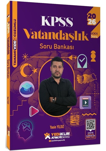 Yediiklim 2026 Kpss Atölye Serisi Genel Kültür Vatandaşlık Konu+Soru ve 26 Deneme Sınavı Seti 3 Kitap modelleri