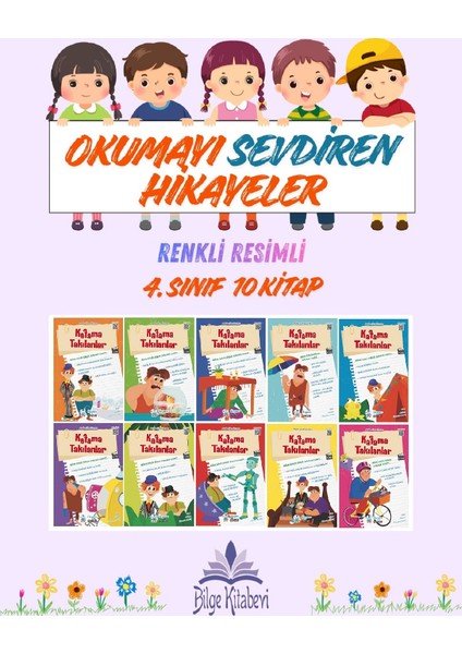 4. Sınıf Okumayı Sevdiren Renkli Resimli Hikayeler 14 - 10 Kitap