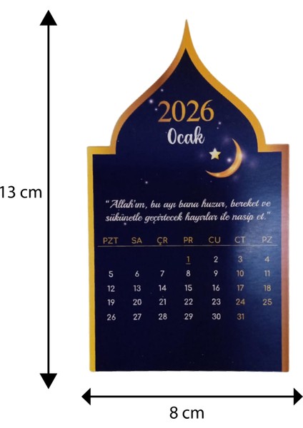 2026 Gece Hilal Cami Takvimi Ahşap Ayaklı Gece Hilal Cami Temalı Özel Tasarım Takvim fırsatları