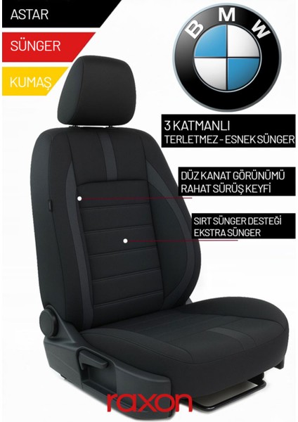 Bmw Neptune Series 2+1 Uyumlu Tay Tüyü Oto Koltuk Kılıfı - Premium Şık ve Konforlu Tasarım