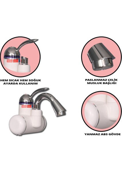 Elektrikli Ani Su Isıtıcı Termal Şofben Musluk Duvara Monteli Dsg-5b fırsatları