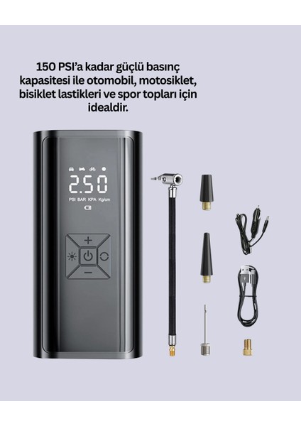 12V Uyumlu Çok Işlevli Akıllı Araç Lastik Pompası modelleri