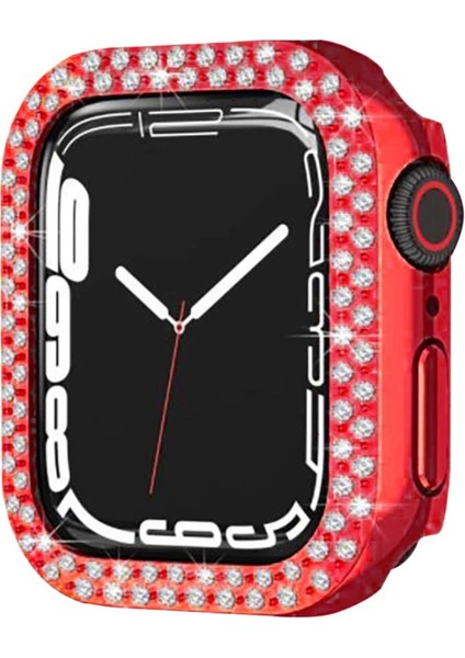 Apple Watch 44MM Taşlı Kasa - Kırmızı