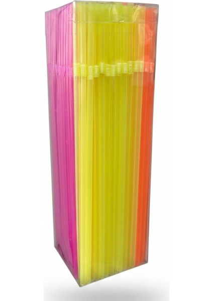 Fosforlu Pipet 24 cm – 225’LI Karışık Renk | Kafe Tipi Renkli Uzun Pipet modelleri