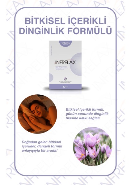 Infrelax – Safran, L-Theanin, Glisin, Passiflora, Manolya içeren Bitkisel Içerikli 30 kapsül fırsatları