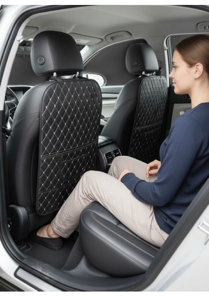 Araç Koltuk Arkası Ototurco Deri Organizer Sıyah-Gümüş fiyatları