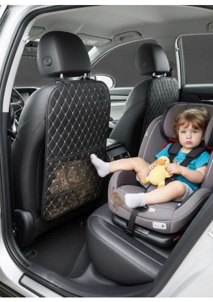 Araç Koltuk Arkası Ototurco Deri Organizer Sıyah-Gümüş modelleri