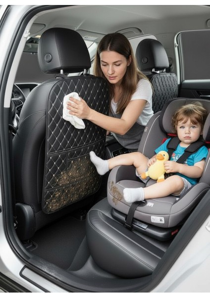 Araç Koltuk Arkası Ototurco Deri Organizer Sıyah-Gümüş fırsatları