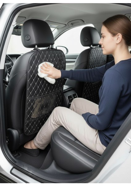 Araç Koltuk Arkası Ototurco Deri Organizer Sıyah-Gümüş indirimleri