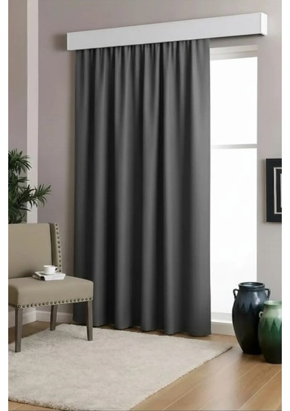 Antrasit Gri Blackout Işık Geçirmez Güneşlik Termal Karartma Perde