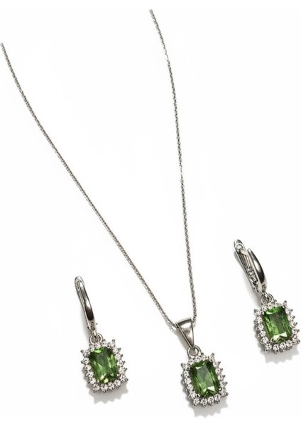 925 Ayar Gümüş Sultanit Taşlı Renk Değiştiren Kadın Kolye Küpe Seti – Baget Kesim fiyatları