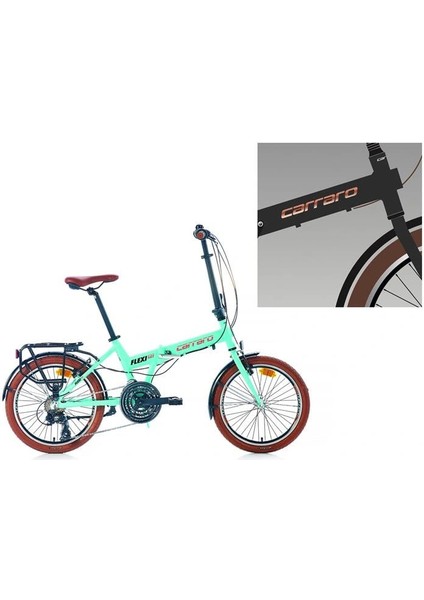 Flexı 121 Katlanır Bisiklet 350H V 20 Jant 21 Vites Mat Haki Siyah Bakır