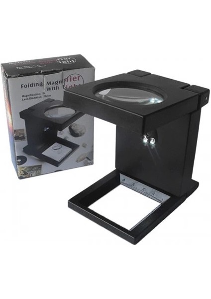 Katlanır Plastık,led Işıklı Test Cıhazı Büyüteç 2.5X90MM