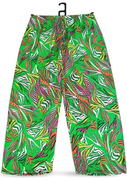 Ithal Viskon Geniş Paça Şık Etnik Otantik Desenli Pantolon - Royaleks - Desen5