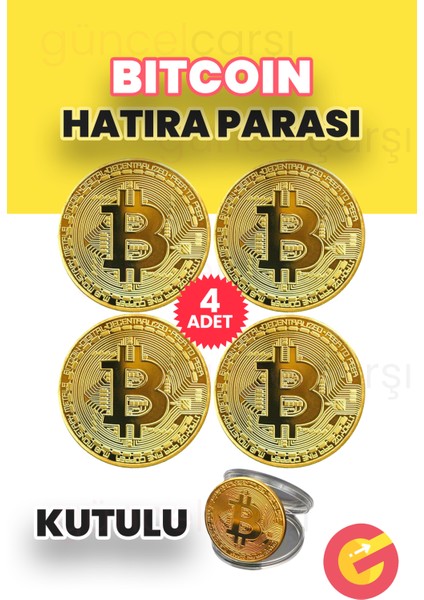 Bitcoin Madeni Hatıra Parası, Btc Altın Rengi Hediye Sikke Para, Kutulu Koleksiyon Parası