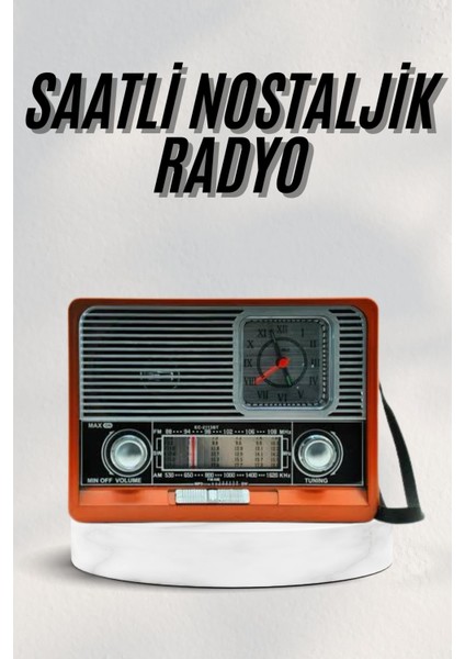 Vintage Nostaljik Radyo Aux USB Sd Kart Girişli Şarjlı Bluetooth Bağlantılı