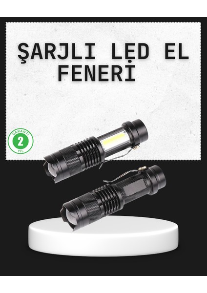 Odak Ayarlı 2000 Lümen Şarjlı LED El Feneri