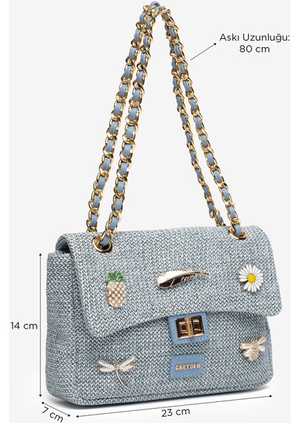 Kadın Mavi Omuz Çantası 5Y2CN69716