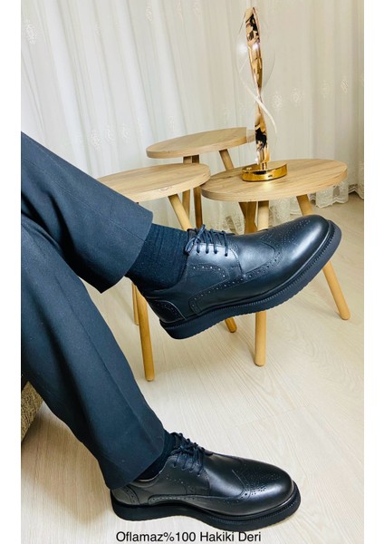 Erkek Ayakkabı Oxfort %100 Hakiki Deri Ortapedik Jelli Taban Hafif Şık