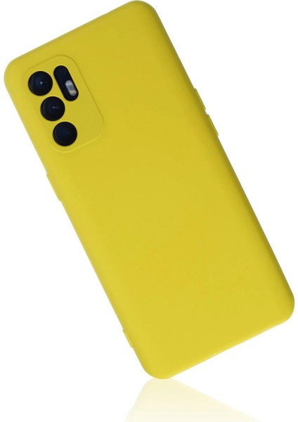Oppo Reno 6 Kılıf Nano Içi Kadife Silikon - Sarı1 fiyatları