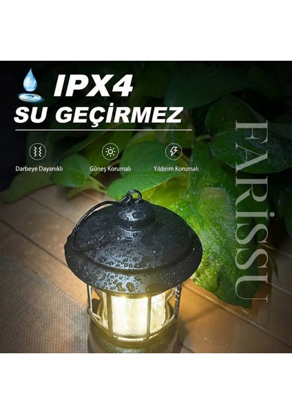 Alaska Retro Şarjlı Kamp Lambası - Ipx4 Su Geçirmez, Dimmer Ayarlı, 1200MAH LED Fener indirimleri