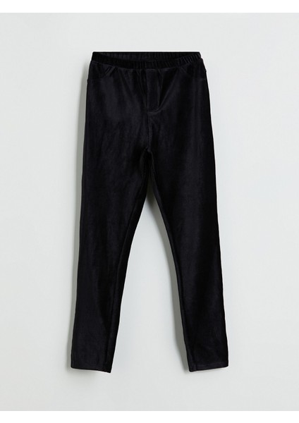 Yeni Sezon Beli Lastikli Kadife Kız Çocuk Tayt