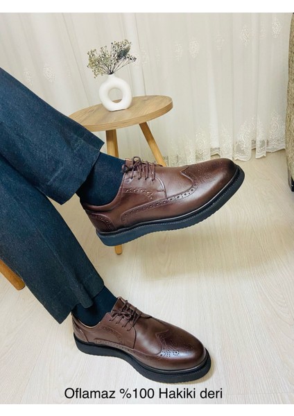 Erkek Ayakkabı Oxfort %100 Hakiki Deri Ortapedik Jelli Taban Hafif Şık