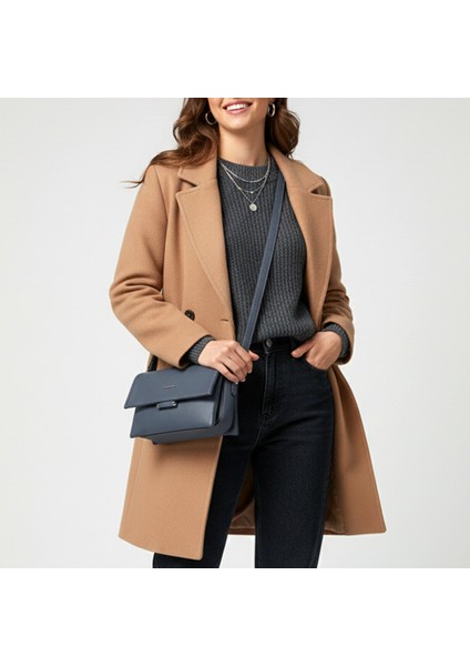 Kadın Çantası | Metal Tokalı, Kalın Askılı | Çapraz Omuz Çantası | Şık ve Günlük Kullanım