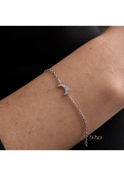 925 Ayar Gümüş Ay Bileklik
