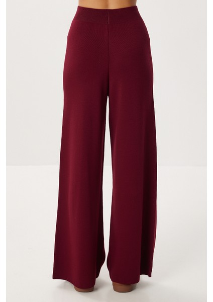 Kapüşonlu Fermuarlı Triko Alt-Üst Takım LMT0051 Bordo