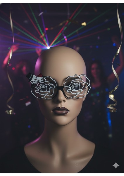 Parti Gözlükleri Iskelet Güllü Temalı Siyah fırsatları