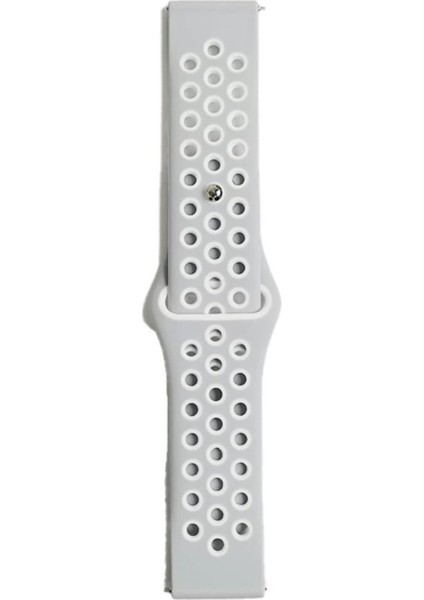 Watch 20MM Spor Delikli Kordon - Gri-Beyaz fiyatları
