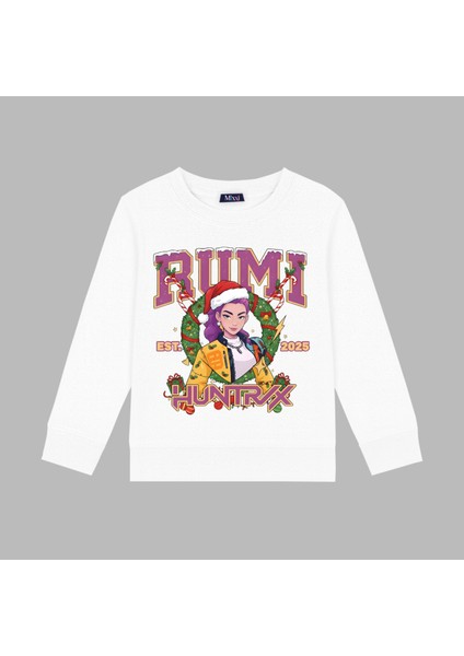 Kpop Demon Hunters Huntrix Rumi Yılbaşı Yeniyıl Kısa Kollu Baskılı Kız Çocuk Tişört (4-13 Yaş)