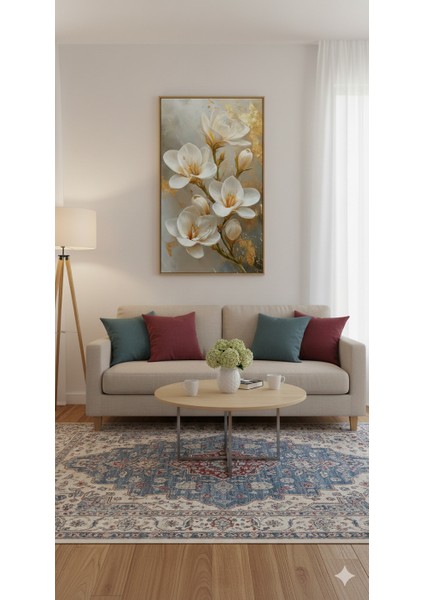 Altın Zambaklar Rulo Tuval Üzeri Canvas Baskı – Premium Çözünürlük, Çerçevesiz