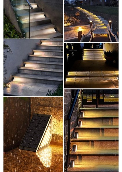 Mytechcat® 8 Adet Üçgen Güneş Enerjisi ile Şarj Olan Dış Mekan Solar Basamak Köşe Lambası fiyatları