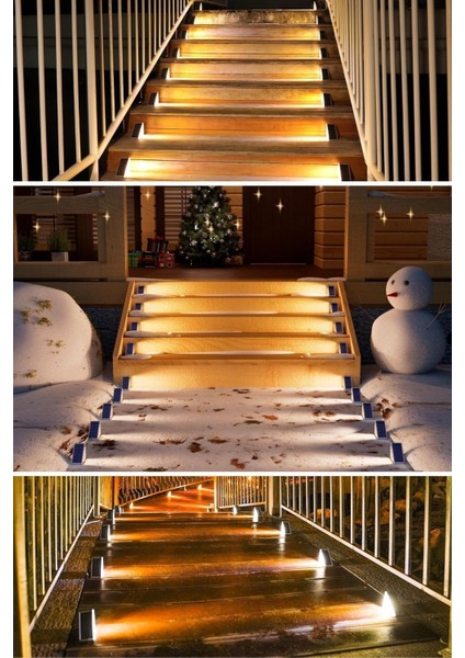 Mytechcat® 8 Adet Üçgen Güneş Enerjisi ile Şarj Olan Dış Mekan Solar Basamak Köşe Lambası indirimleri