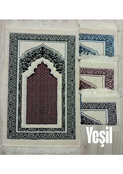 Bitkisel Mihrap Akrilik Polyester Kadife Desenli Namazlık Seccade (110X70)CM 700 gr