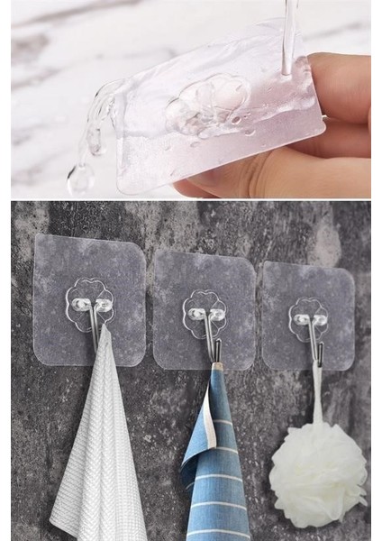 Mytechcat® Süper Güçlü Yapışkanlı Suya Dayanıklı Şeffaf Askı 5li Set Yeniden Kullanılabilir Kancalar fırsatları