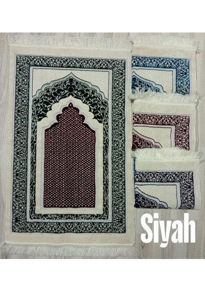 Bitkisel Mihrap Akrilik Polyester Kadife Desenli Namazlık Seccade (110X70)CM 700 gr
