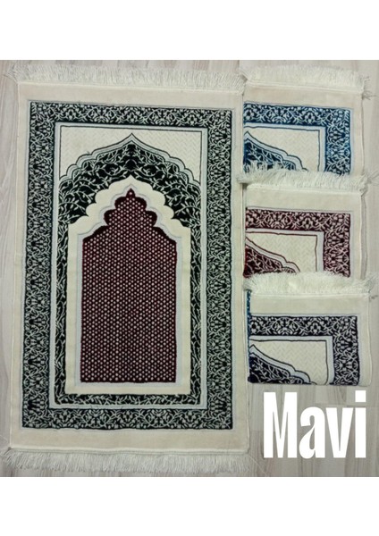 Bitkisel Mihrap Akrilik Polyester Kadife Desenli Namazlık Seccade (110X70)CM 700 gr