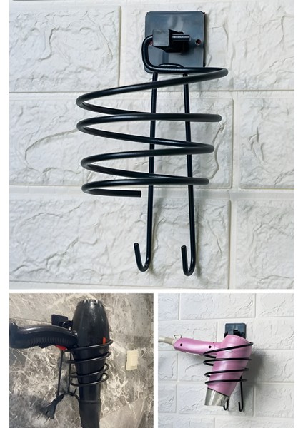 Mytechcat® Kendiliğinden Yapışkanlı Paslanmaz Metal Fön Makinesi Askısı Saç Kurutma Makinesi Tutacak