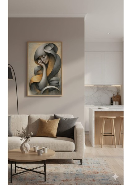 Düşünceli An Rulo Tuval Üzeri Canvas Baskı – Premium Çözünürlük, Çerçevesi