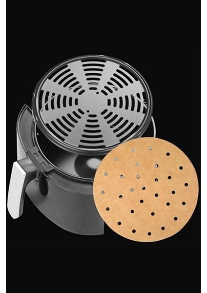 100 Adet Air Fryer Pişirme Kağıdı Tek Kullanımlık Hava Fritözü Yuvarlak Delikli Model modelleri