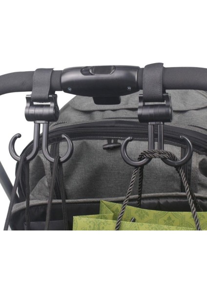 Mytechcat® 2li Bebek Arabasına Uyumlu Cırtlı Eşya Taşıma Aparatı 360 Derece Dönebilen Plastik Kanca fiyatları