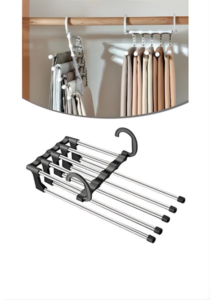 Mytechcat® Hareketli Dolap Içi Pantolon Kravat Şal Askı Sistemi Düzenleyici Askılık Organizer