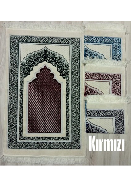 Bitkisel Mihrap Akrilik Polyester Kadife Desenli Namazlık Seccade (110X70)CM 700 gr
