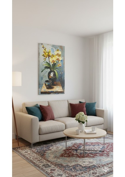Sarı Orkide Rulo Tuval Üzeri Canvas Baskı – Premium Çözünürlük, Çerçevesi