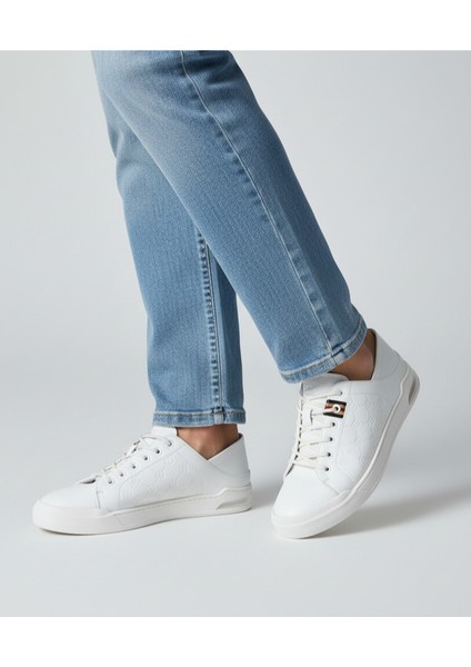 M21042 Lastik Bağcıklı Erkek Beyaz Konfor Şık Spor Ayakkabı