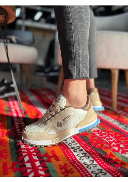 Zrk-N1 Premium Bej Bağcıklı Günlük Erkek Sneaker