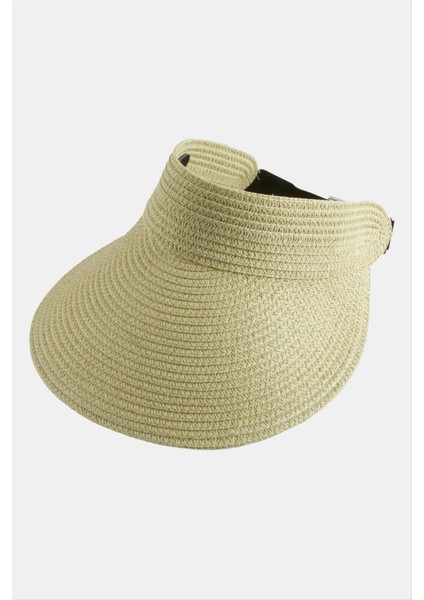 Kasketli Hasır Plaj Şapkası